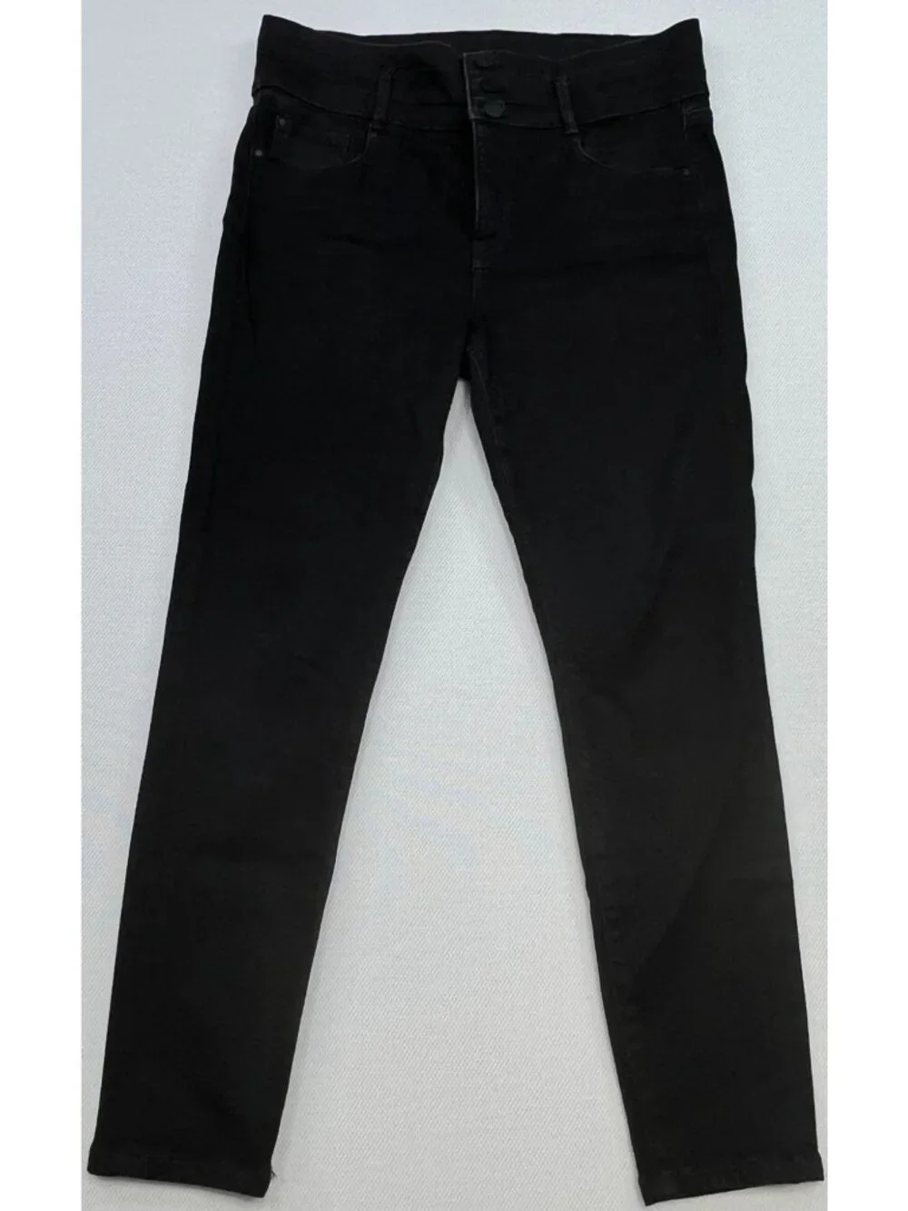 Ann Taylor Women's High-Rise Skinny Jeans Stretch Denim Size 10P Black Solid
